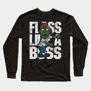 Halloween Zombie Floss Like A Boss Long Sleeve T-Shirt